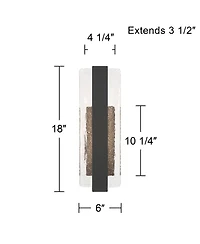 Possini Euro Design Cascadia 18" High Modern Outdoor Wall Light Fixture Mount Porch House Led Bulb
