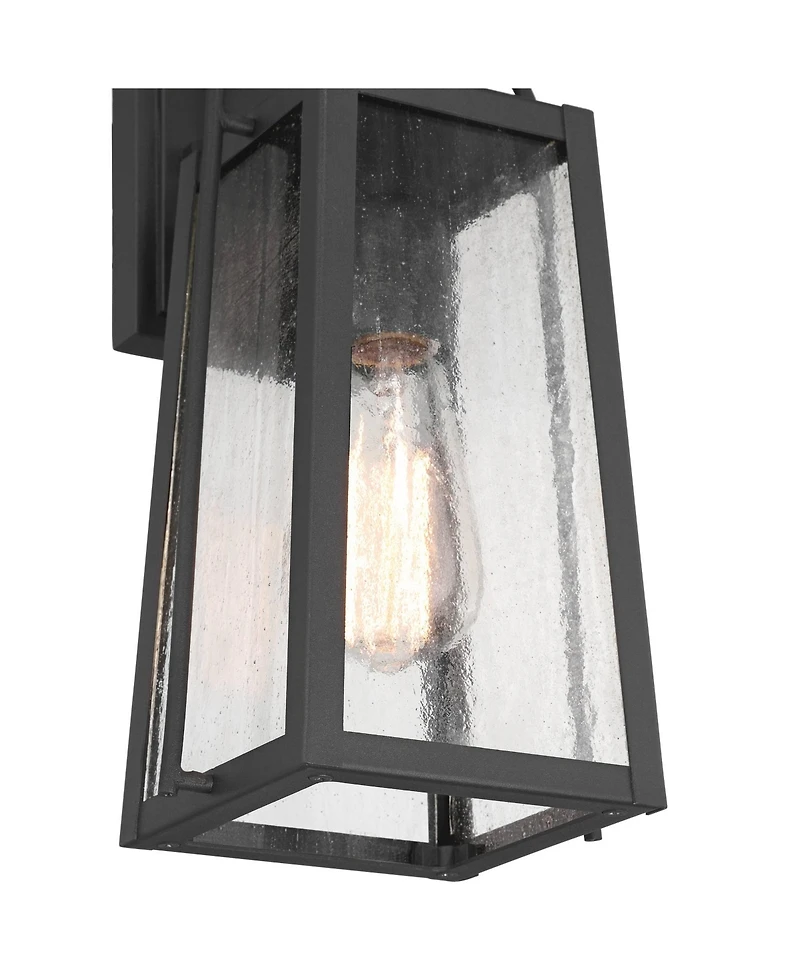 Possini Euro Design Woodley 13" High Modern Outdoor Wall Light Fixture Mount Porch House Set of 2 Aluminum Glass Shade