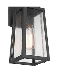 Possini Euro Design Woodley 13" High Modern Outdoor Wall Light Fixture Mount Porch House Set of 2 Aluminum Glass Shade