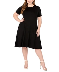 White Mark Plus Tee Swing Midi Dress