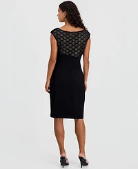 Connected Petite Embellished Empire-Waist Dress