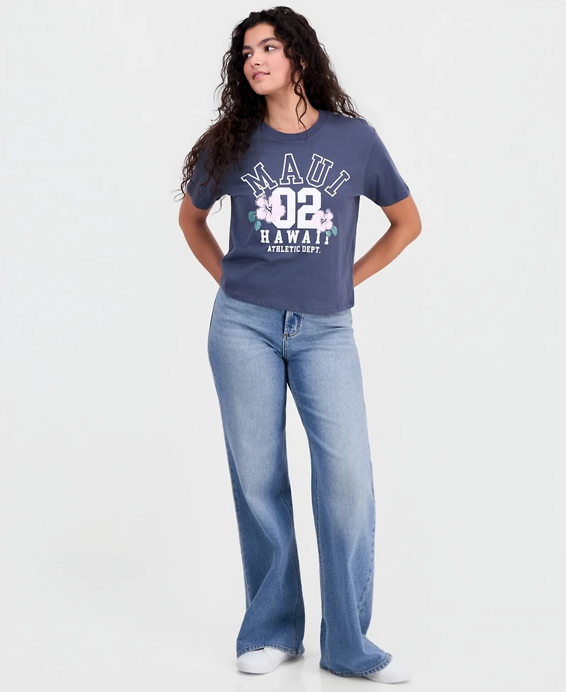 Pretty Rebel Juniors' Maui Graphic Cotton T-Shirt