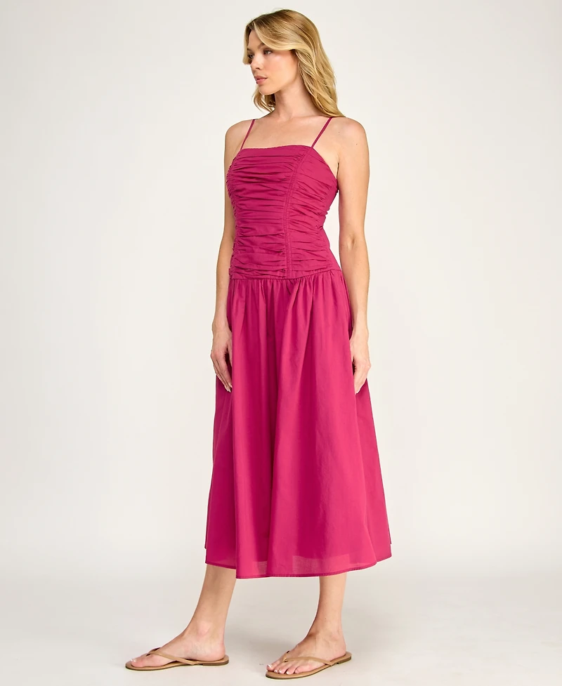 Row A Women's Gathered-Bodice Fit & Flare Dress