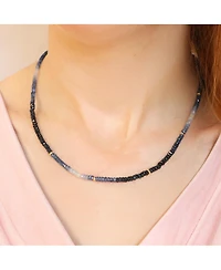The Lovery Blue Sapphire Ombre Bead Necklace 14K Yellow Gold