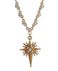 Symbols of Faith Gold Tone Crystal Glass Stones Star of Bethlehem Necklace