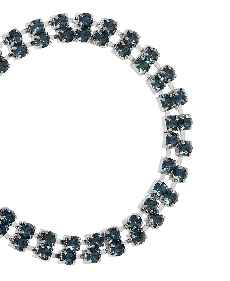 Symbols of Faith Silver Tone Montana Crystal Dove Charm Bracelet