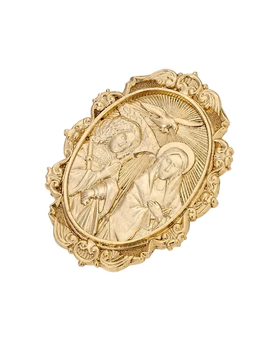 Symbols of Faith Gold Tone Father Son Holy Spirit Oval Pin