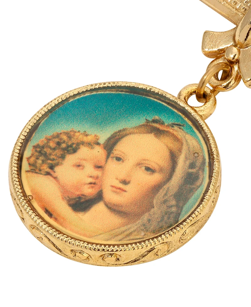 Symbols of Faith Gold Tone Round Mary Child Decal Pin