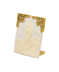 Symbols of Faith 14K Gold Dipped Beige White Mother Mary Plaque