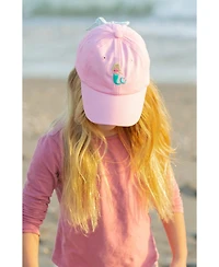 Bits & Bows Girls' Mermaid Twill Bow Baseball Hat in Pink