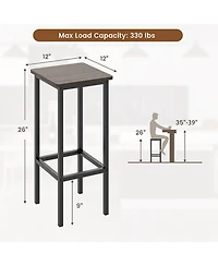 Gymax 4Pieces 26'' Bar Stool Set With Metal Frame Footrest Backless Counter Height Stool