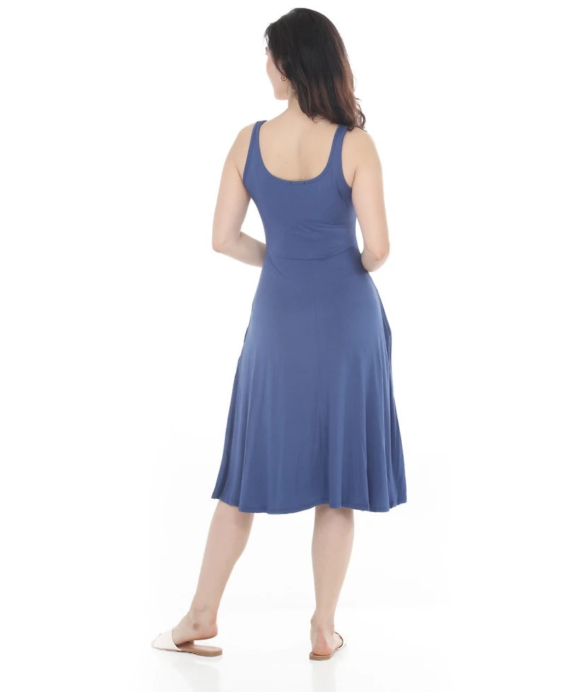 White Mark Women's Twist Front Built Skirt Maxi Dress