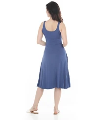 White Mark Women's Twist Front Built Skirt Maxi Dress