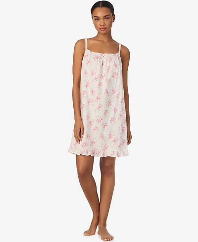 Lauren Ralph Women's Double Strap Smocked Neck Gown