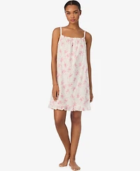 Lauren Ralph Women's Double Strap Smocked Neck Gown