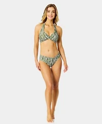 Anne Cole Womens V Neck Halter Tie Back Swim Top Twist Bottoms