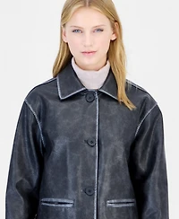 CoffeeShop Women's Oversized Faux Leather Coat