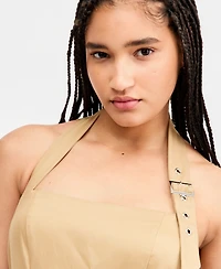 Seni & Cade Juniors' Buckle Halter-Strap Midi Dress
