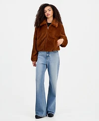 CoffeeShop Women's Faux-Fur Chevron Jacket, Created for Macy's