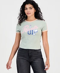 Peanuts Juniors' Sporty Snoopy Ringer Tee