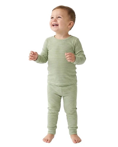 Motette Toddler Boys Evergreen Stripe Pajama Set