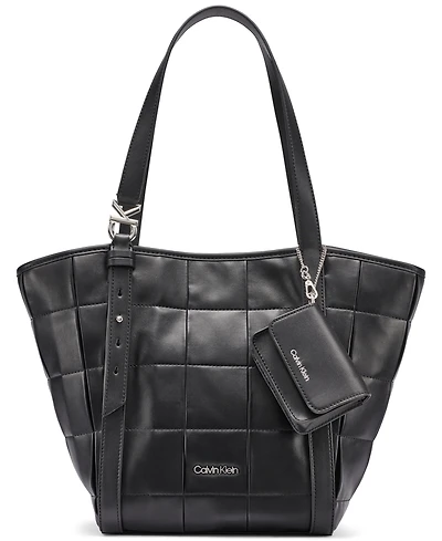Calvin Klein Tina Pleated Extra-Large Tote Handbag