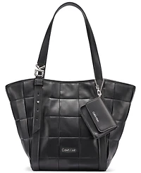 Calvin Klein Tina Pleated Extra-Large Tote Handbag