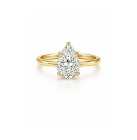 Dloria 2 ct. Pear-Cut Moissanite VVS1 Ring Gold Vermeil or Sterling Silver Isabella
