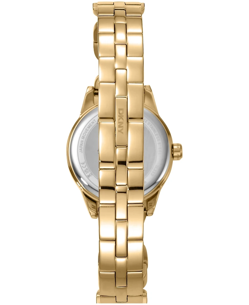 Dkny Women's Open Link Quartz Gold-Tone Stainless Steel Bracelet Watch 26mm