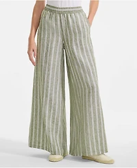 Lands' End Women's Linen High Rise Palazzo Pants - Set Bottom