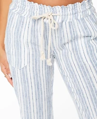 Roxy Juniors' Oceanside Striped Wide-Leg Beach Pants