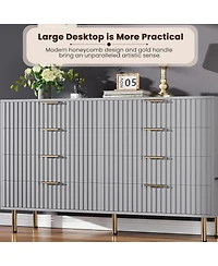 gaomon Tall Fluted 8-Drawer Dresser, Modern Chest with Metal Handle