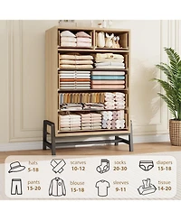gaomon 6 Dresser for Bedroom, Freestanding 46.6 in Tall Drawer Dresser with Storage, Wooden Closet Storage Chest for Living Room, Bedroom