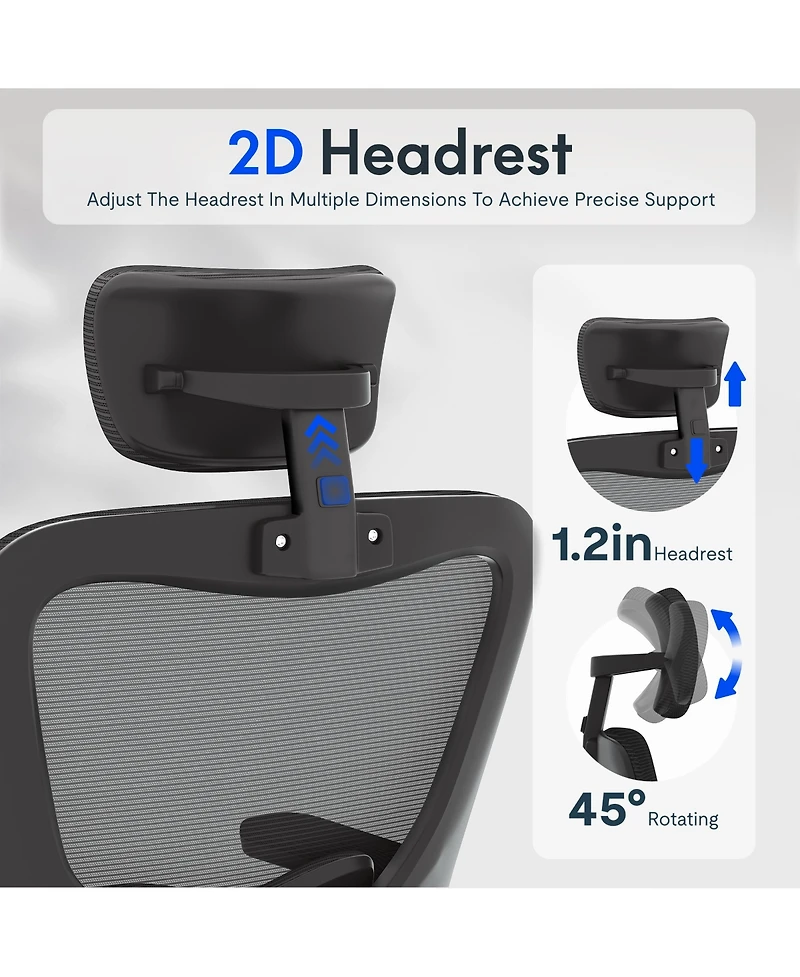 Flexispot OC1 Ergonomic Office Chair with Adjustable Headrest and 3D Arms