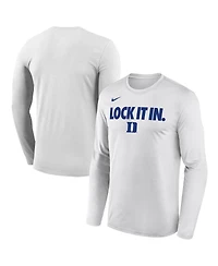 Nike Men's White Duke Blue Devils 2026 On-Court Bench Long Sleeve T-Shirt