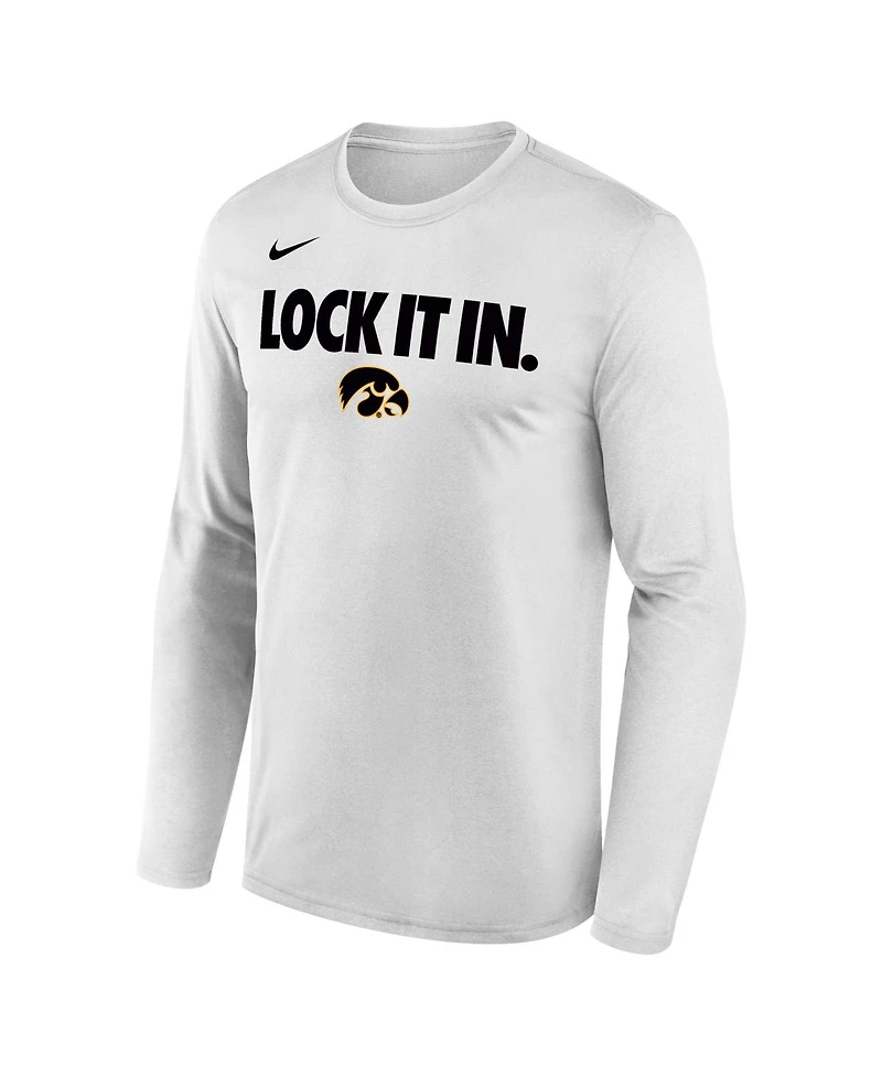 Nike Men's White Iowa Hawkeyes 2026 On-Court Bench Long Sleeve T-Shirt
