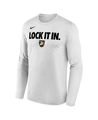 Nike Men's White Army Black Knights 2026 On-Court Bench Long Sleeve T-Shirt