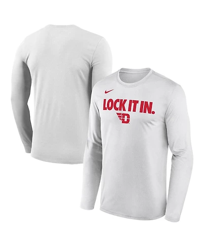 Nike Men's White Dayton Flyers 2026 On-Court Bench Long Sleeve T-Shirt