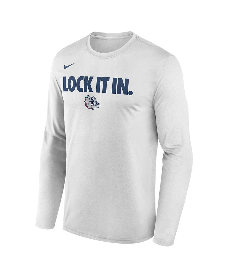 Nike Men's White Gonzaga Bulldogs 2026 On-Court Bench Long Sleeve T-Shirt