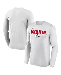 Jordan Men's White San Diego State Aztecs 2026 On-Court Bench Long Sleeve T-Shirt
