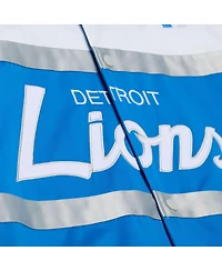 Mitchell & Ness Men's Blue Detroit Lions Head Coach Lightweight Full-Snap Satin Jacket