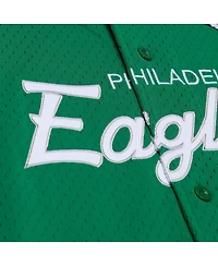 Mitchell & Ness Men's Kelly Green Philadelphia Eagles Head Coach Mesh Full-Button Fashion Jersey