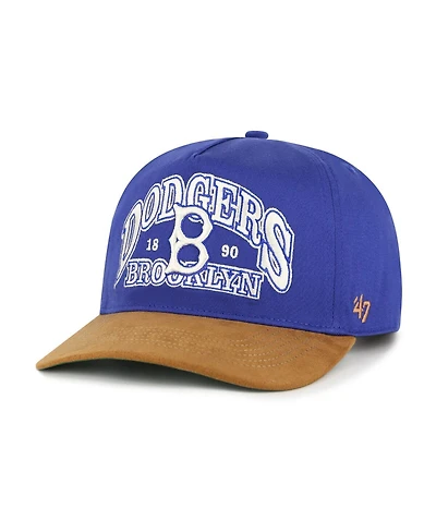 '47 Brand Men's Royal/Brown Brooklyn Dodgers Cooperstown Break Wood Suede Hitch Adjustable Hat