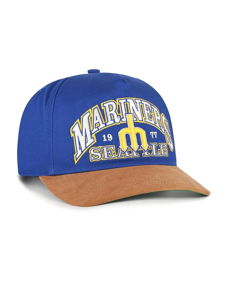 '47 Brand Men's Royal/Brown Seattle Mariners Cooperstown Break Wood Suede Hitch Adjustable Hat