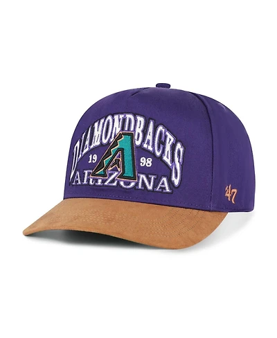 '47 Brand Men's Purple/Brown Arizona Diamondbacks Cooperstown Break Wood Suede Hitch Adjustable Hat
