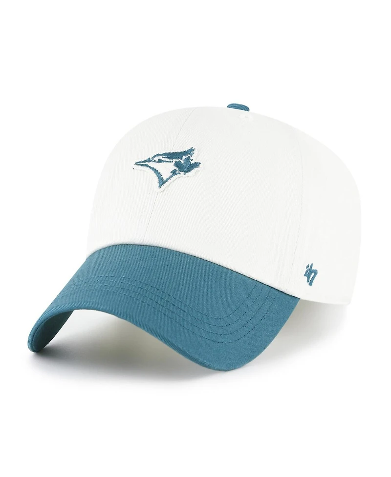 '47 Brand Men's White/Teal Toronto Blue Jays Contemporary Tonal Clean Up Adjustable Hat