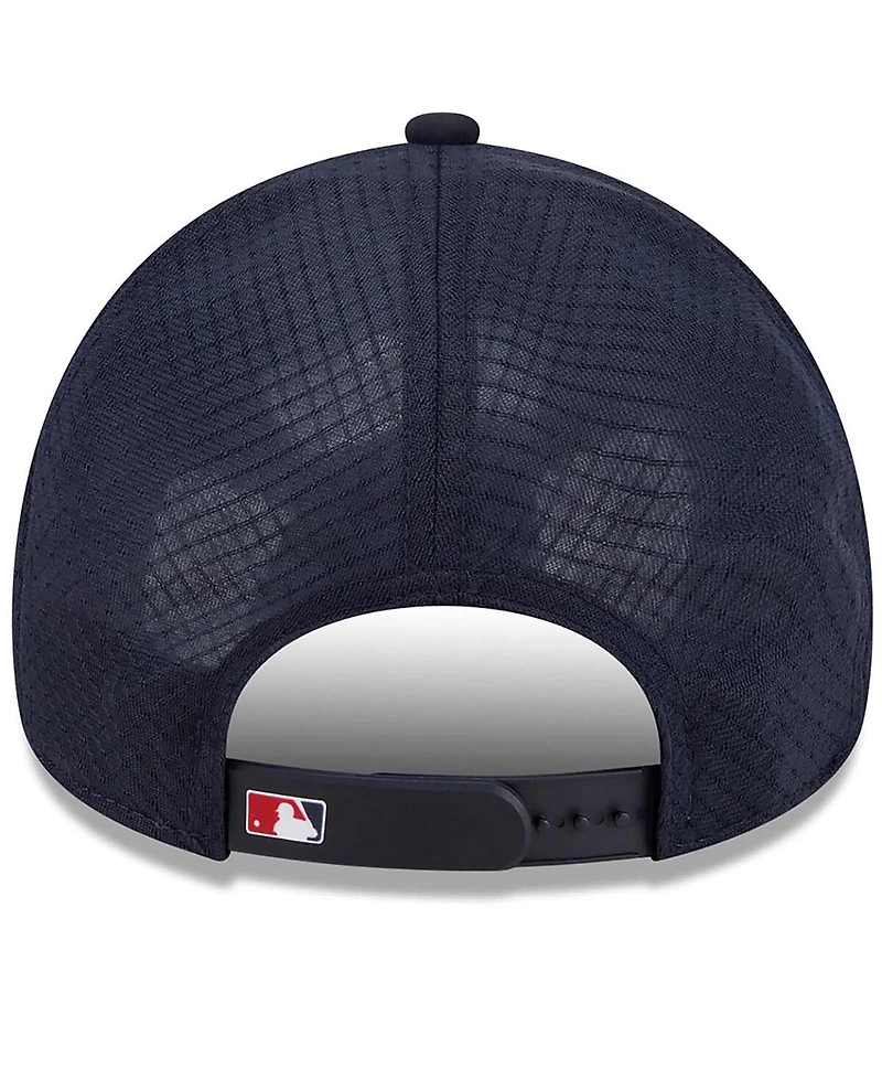 New Era Men's Navy Washington Nationals 2026 Batting Practice Apex 9FORTY Adjustable Trucker Hat