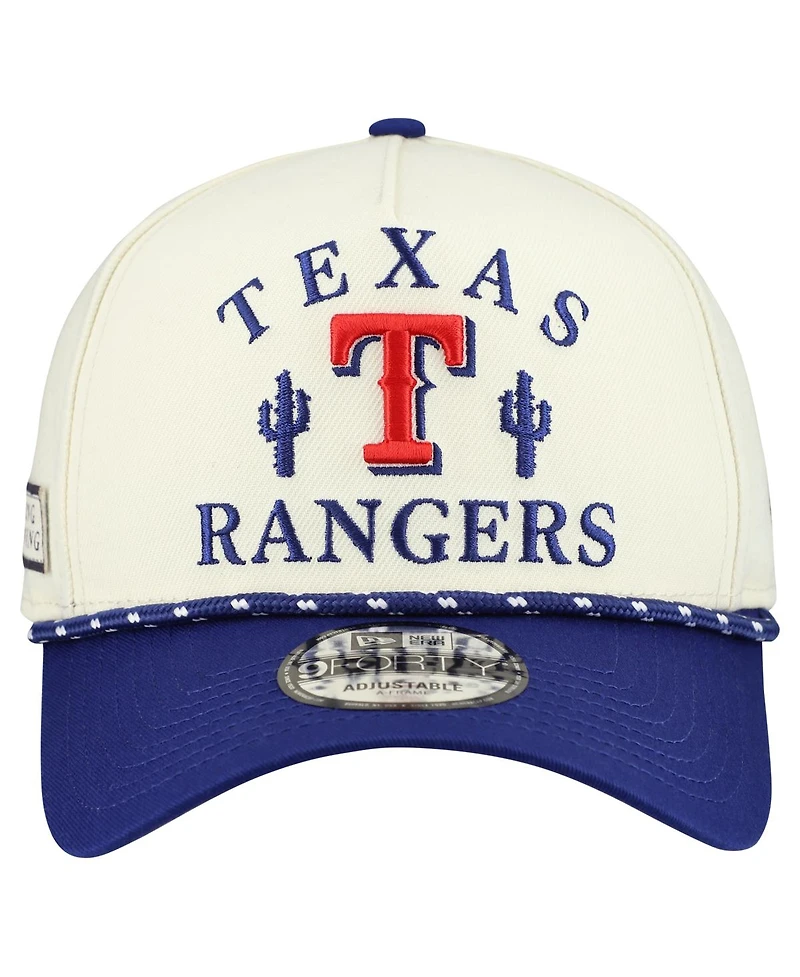 New Era Men's Cream Texas Rangers 2026 Spring Training Fan Pack Rope A-Frame 9FORTY Adjustable Hat