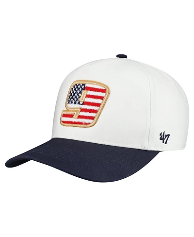 '47 Brand Men's White Chase Elliott Flag Fill Two-Tone Team Adjustable Hitch Hat