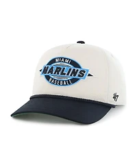 '47 Brand Big Boys and Girls Natural/Black Miami Marlins Frame Out Hitch Adjustable Hat